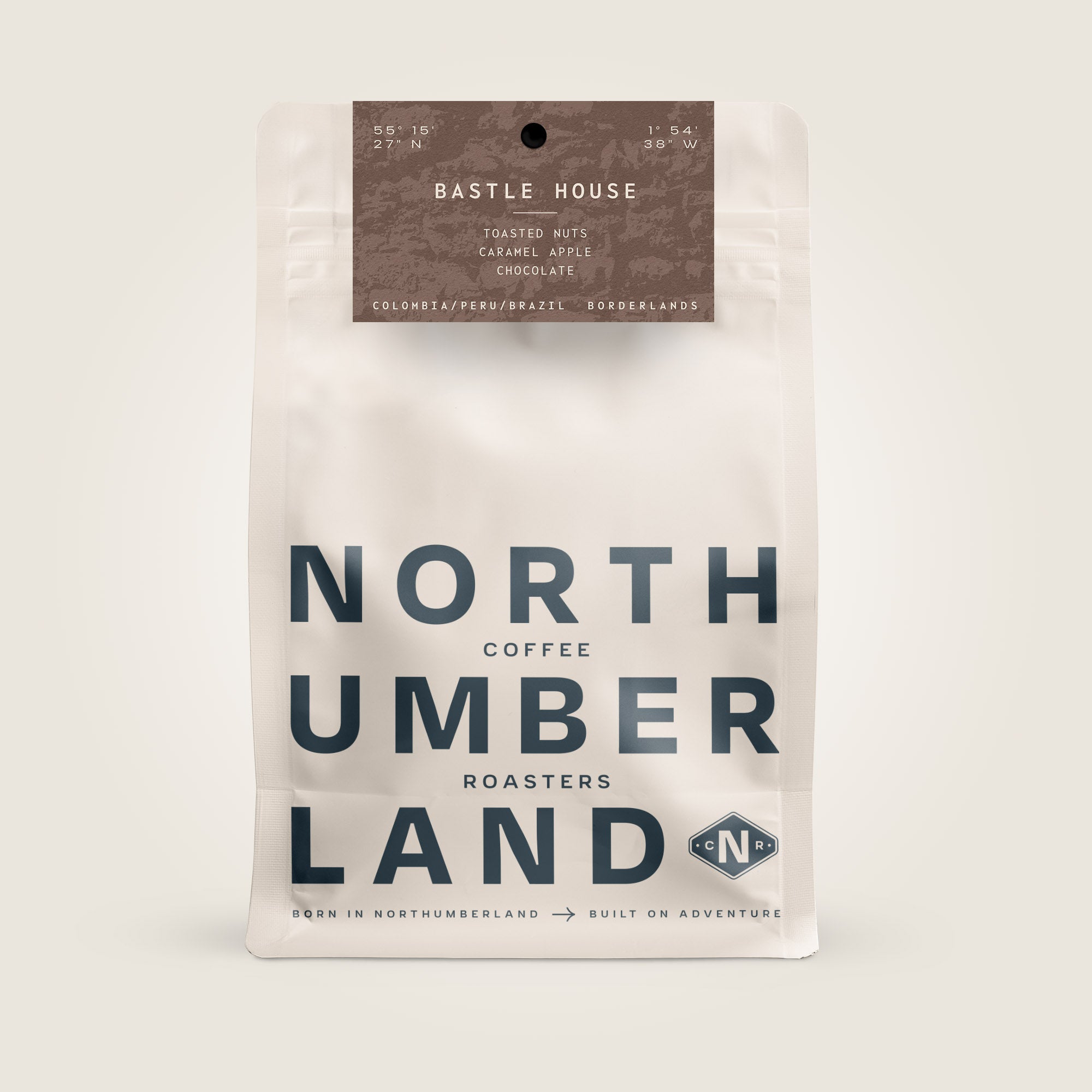Coffee package from Northumberland Coffee Roasters on a white background